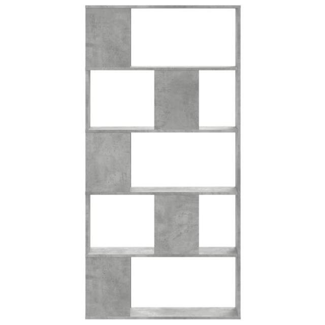 Berkfield Home Decorative Bookcase 5-Tier Concrete Grey 80.5x23.5x162.5 cm Engin - image 1
