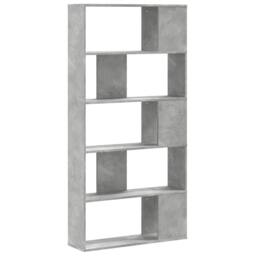 Berkfield Home Decorative Bookcase 5-Tier Concrete Grey 80.5x23.5x162.5 cm Engin - thumbnail 5