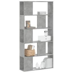 Berkfield Home Decorative Bookcase 5-Tier Concrete Grey 80.5x23.5x162.5 cm Engin - thumbnail 2