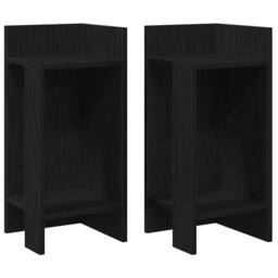 Berkfield Home Side Tables 2 pcs with Shelf Black 25.5x27x60 cm - thumbnail 3