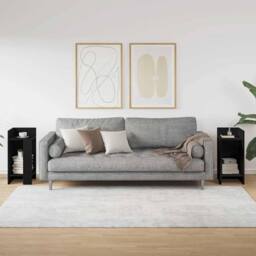 Berkfield Home Side Tables 2 pcs with Shelf Black 25.5x27x60 cm