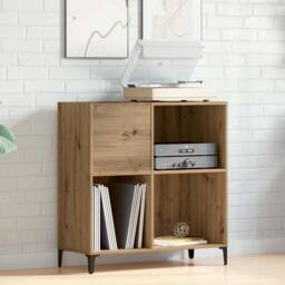 Berkfield Home Record Cabinet Artisan Oak 84.5x38x89 cm Engineered Wood in Brown - thumbnail 3