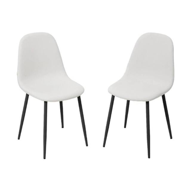 KORVIXA 4x PU Leather Dining Chairs Modern in White - Size: 100 cm - image 1