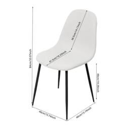 KORVIXA 4x PU Leather Dining Chairs Modern in White - Size: 100 cm - thumbnail 2