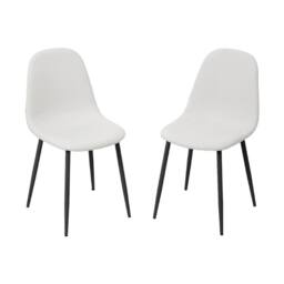 KORVIXA 4x PU Leather Dining Chairs Modern in White - Size: 100 cm - thumbnail 1