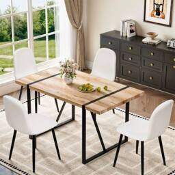 KORVIXA 4x PU Leather Dining Chairs Modern in White - Size: 100 cm - thumbnail 3