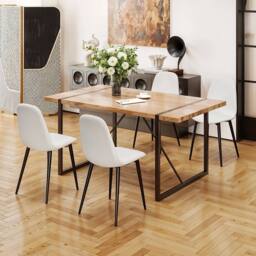 KORVIXA 4x PU Leather Dining Chairs Modern in White - Size: 100 cm - thumbnail 5