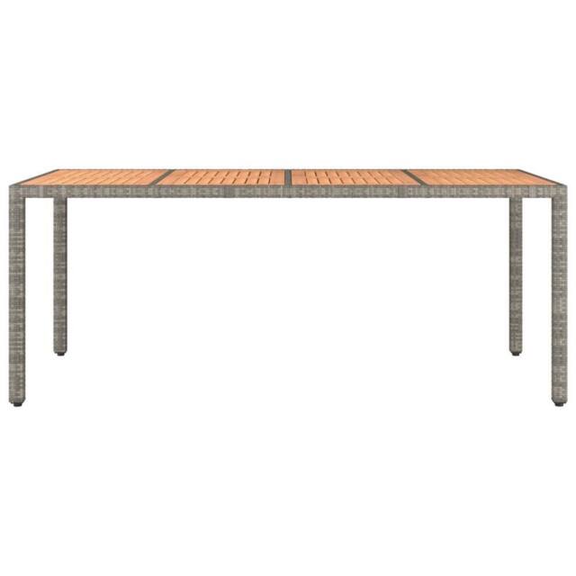 Berkfield Home Garden Table with Wooden Top Grey Poly Rattan&Solid Wood Acacia - image 1