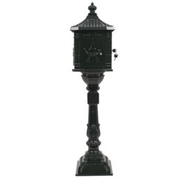 Berkfield Home Pedestal Letterbox Aluminium Vintage Style Rustproof Green - thumbnail 6
