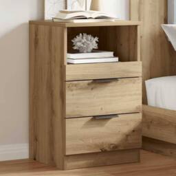 Berkfield Home Bedside Cabinet Artisan Oak 40x36x65 cm Engineered Wood in Brown - Size: 40 x 36 x 65 cm - thumbnail 2