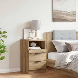 Berkfield Home Bedside Cabinet Artisan Oak 40x36x65 cm Engineered Wood in Brown - Size: 40 x 36 x 65 cm - thumbnail 3