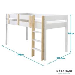 Nöa and Nani Una Midsleeper Cabin Bed in White - Size: Single - thumbnail 8