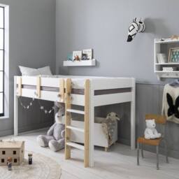 Nöa and Nani Una Midsleeper Cabin Bed in White - Size: Single - thumbnail 1