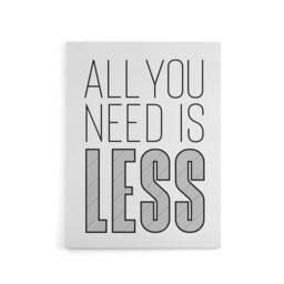 "Artery8 All You Need Is Less Black White Inspirational Canvas Wall Art Print - Size: W24"" x H32""" - thumbnail 1