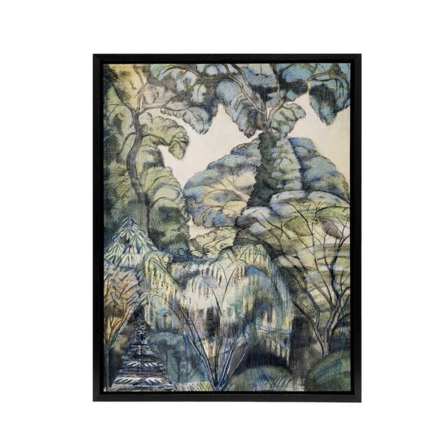 "Artery8 Trees in Bird Garden Iver Heath Paul Nash Framed Canvas Wall Art Print - Size: W12"" x H16""" - image 1