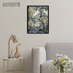 "Artery8 Trees in Bird Garden Iver Heath Paul Nash Framed Canvas Wall Art Print - Size: W12"" x H16""" - thumbnail 3