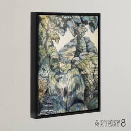 "Artery8 Trees in Bird Garden Iver Heath Paul Nash Framed Canvas Wall Art Print - Size: W12"" x H16""" - thumbnail 2