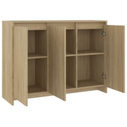 Berkfield Home Sideboard Sonoma Oak 102x33x75 cm Engineered Wood in Beige - Size: 102 x 33 x 75 cm - thumbnail 5