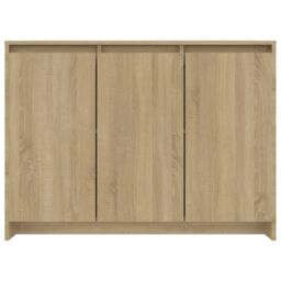 Berkfield Home Sideboard Sonoma Oak 102x33x75 cm Engineered Wood in Beige - Size: 102 x 33 x 75 cm - thumbnail 6