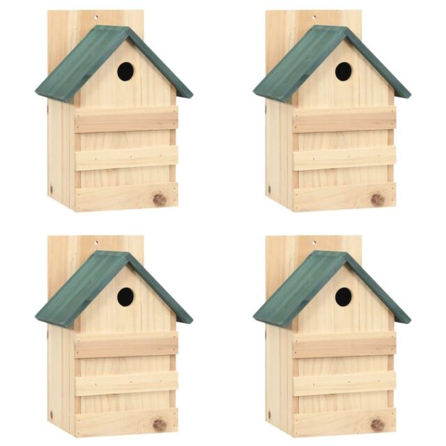 Berkfield Home Bird Houses 4 pcs 23x19x33 cm Firwood in Beige - Size: 23 x 19 x 33 cm - image 1