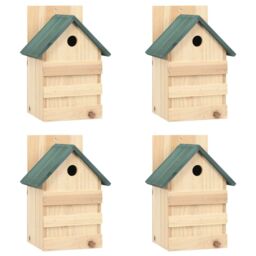 Berkfield Home Bird Houses 4 pcs 23x19x33 cm Firwood in Beige - Size: 23 x 19 x 33 cm - thumbnail 1