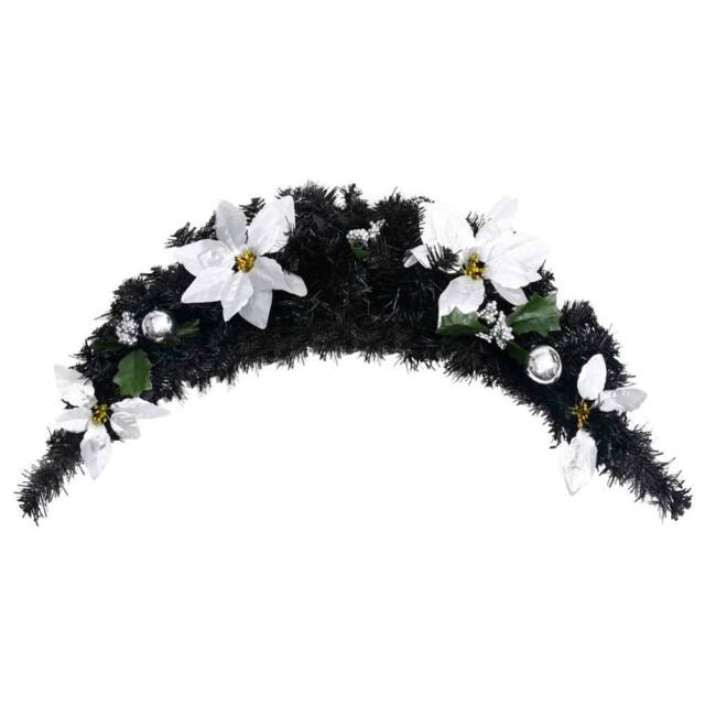 Berkfield Home Beautiful Christmas Arch with LED Lights Black 90 cm PVC - image 1
