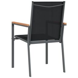 Berkfield Home Garden Chairs 6 pcs Black 55x61.5x90 cm Textilene & Steel - thumbnail 6