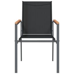 Berkfield Home Garden Chairs 6 pcs Black 55x61.5x90 cm Textilene & Steel - thumbnail 4