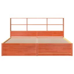 Berkfield Home Bed Frame without Mattress Wax Brown 180x200 cm Super King Solid Wood Pine - thumbnail 4