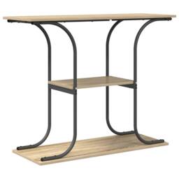 Berkfield Home Console Table Sonoma oak 101 x 35 x 80.5 cm Engineered wood in Light Brown - thumbnail 7