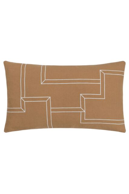 HOEM Marzena 100% Cotton Geometric Cushion in Brown - Size: 30 cm x 50 cm - image 1