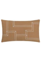 HOEM Marzena 100% Cotton Geometric Cushion in Brown - Size: 30 cm x 50 cm