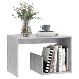 Berkfield Home Side Table Concrete Grey 59x36x38 cm Engineered Wood - Size: 59 x 36 x 38 cm - thumbnail 3