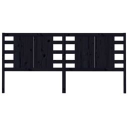 Berkfield Home Headboard Black 126x4x100 cm Solid Wood Pine - Size: 126 x 4 x 100 cm - thumbnail 3