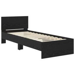 Berkfield Home Bed Frame with Headboard Black Oak 75 x 190 cm Engineered Wood - thumbnail 5