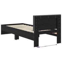 Berkfield Home Bed Frame with Headboard Black Oak 75 x 190 cm Engineered Wood - thumbnail 8