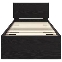 Berkfield Home Bed Frame with Headboard Black Oak 75 x 190 cm Engineered Wood - thumbnail 6