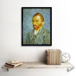 "Artery8 Vincent Van Gogh Self Old Master Painting 12x16"" Framed Wall Art Print in Blue - Size: W12"" x H16""" - thumbnail 2