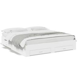 Berkfield Home Modern Bed Frame with Drawers without Mattress White 180x200 cm S - Size: Super King - thumbnail 3
