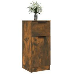 Berkfield Home Sideboards 2 pcs Smoked Oak 30x30x70 cm Engineered Wood in Brown - Size: 30 x 30 x 70 cm - thumbnail 4
