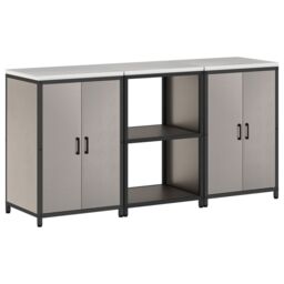 Berkfield Home Kitchen Storage Set with Shelf with Storage with Door 3 pcs Rusty 180 x 50 x 92 cm in Brown - thumbnail 8