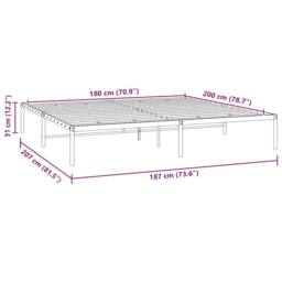 Berkfield Home Metal Bed Frame White 180x200 cm Super King - thumbnail 8