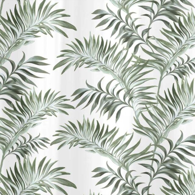 HomeSpace Direct Leaf White Shower Curtain - image 1