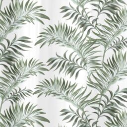 HomeSpace Direct Leaf White Shower Curtain