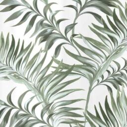HomeSpace Direct Leaf White Shower Curtain - thumbnail 2