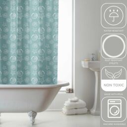 HomeSpace Direct Leaf White Shower Curtain - thumbnail 3