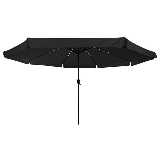 Berkfield Home Garden Umbrella with LED Lights √∏395x245 cm Black - Size: 395x245 cm - image 1