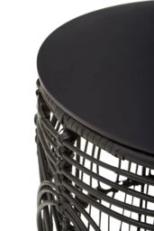 Orsina Versatile Design Round Rattan Table, Industrial Design Bedroom Table, Everyday Use Side Table For Lounge in Black - thumbnail 4