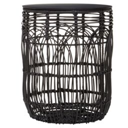 Orsina Versatile Design Round Rattan Table, Industrial Design Bedroom Table, Everyday Use Side Table For Lounge in Black - thumbnail 2