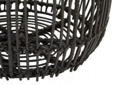 Orsina Versatile Design Round Rattan Table, Industrial Design Bedroom Table, Everyday Use Side Table For Lounge in Black - thumbnail 6